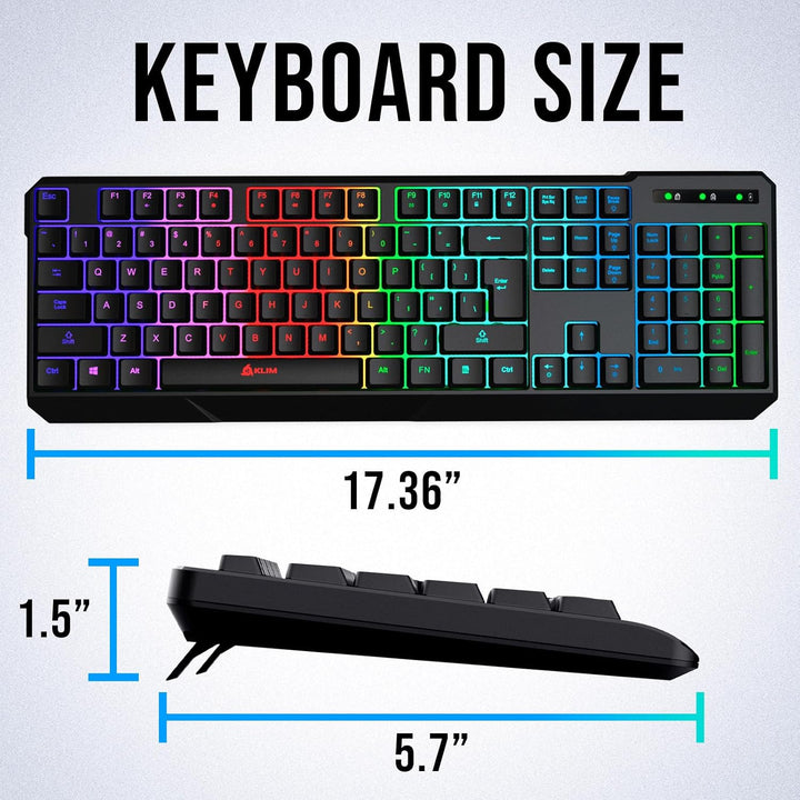 KLIM Chroma - Teclado inalámbrico para juegos con retroiluminación...