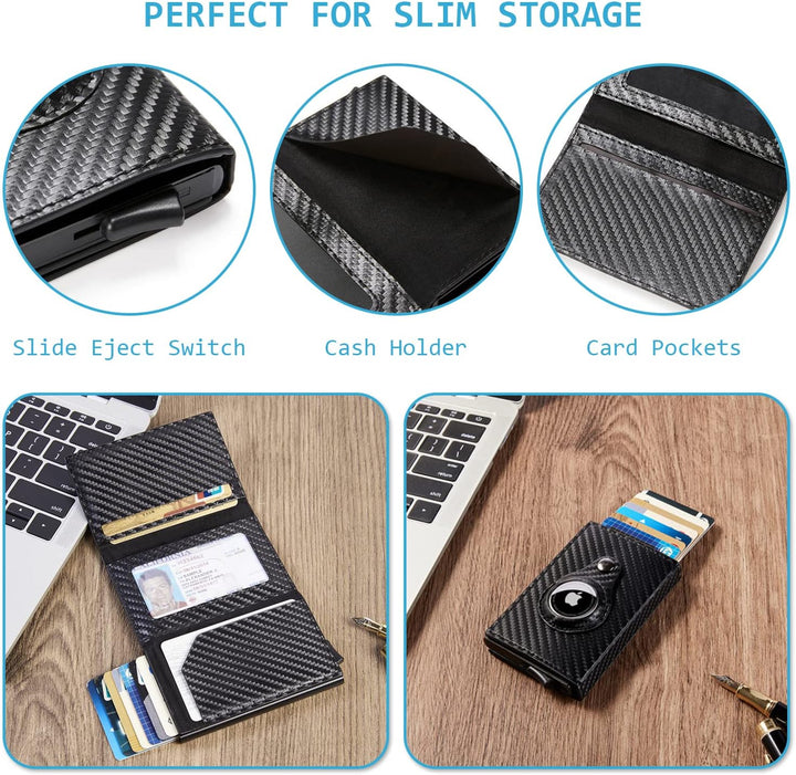 ZIKEE - Cartera inteligente Airtag para hombre, bolsillo frontal de...