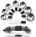 Spring Chef Juego de 15 tazas y cucharas medidoras magnéticas con niveladores, negro