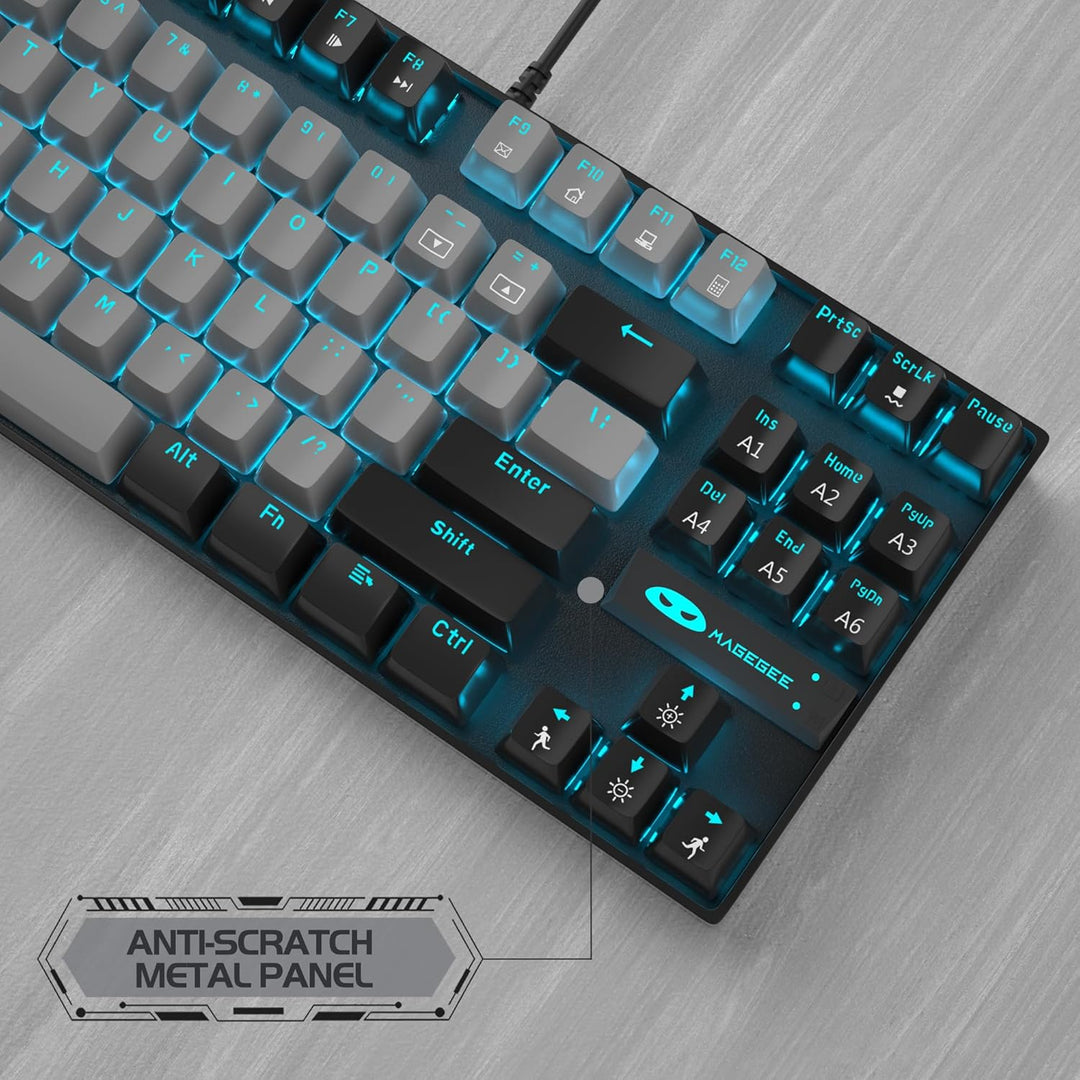 MageGee Teclado mecánico 75% para juegos, interruptor azul, retroil...
