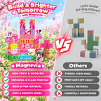 Bloques magnéticos – 100 cubos magnéticos de bloques de construcción, bloques magnéticos transparentes, castillo de princesa, juegos de construcción para niños, juguetes de imanes apilables STEM