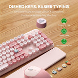 Combo de teclado y mouse inalámbricos, teclado de máquina de escrib...