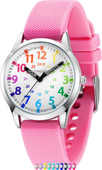 Reloj analógico para niños, reloj educativo para aprender la hora para niños 8-12, reloj impermeable para enseñar la hora para niños 5-7 6-8, fácil de leer para niñas 8-12, excelente regalo para niños y niñas 4-12 años impermeable