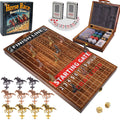 Horse Race Board Game Foldable Solid Wood Horse Racing Game