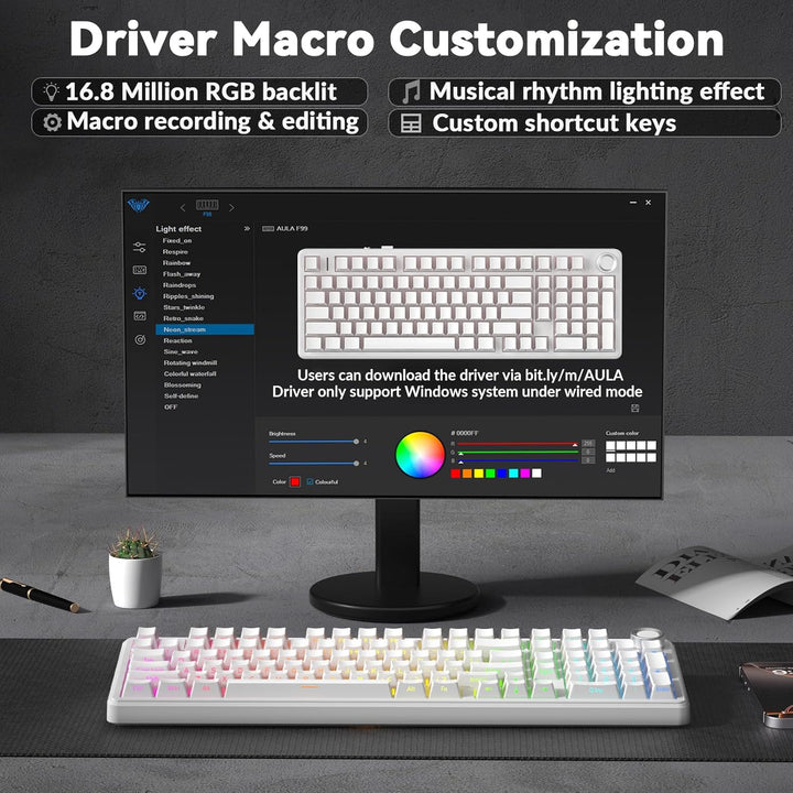 AULA F99 Pro Teclado Mecánico Inalámbrico - Versión Silenciosa, BT5...