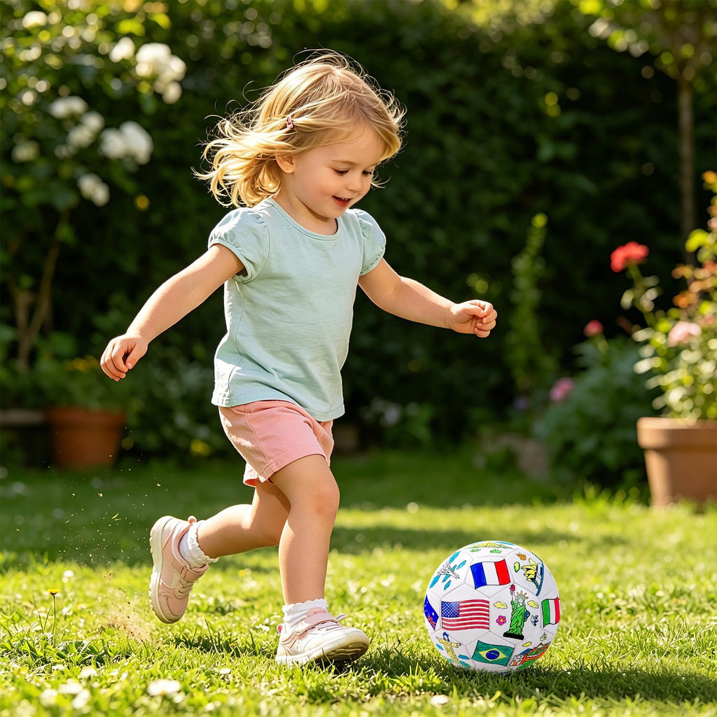 INPODAK Colorea tu propia pelota de fútbol, regalos de fútbol para niñas y