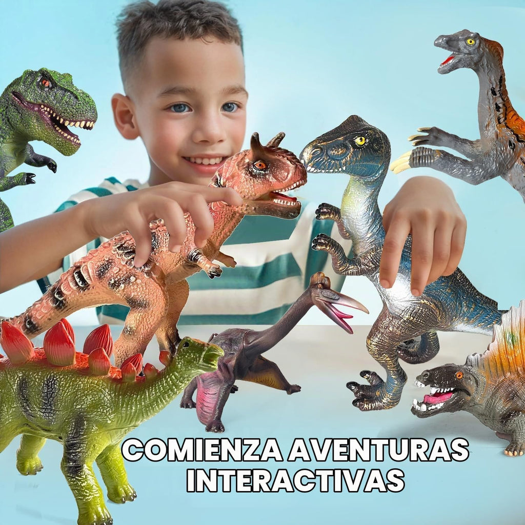 Gzsbaby 8 juguetes de dinosaurio jumbo para niños pequeños de 3 a 5 a 7 años, recuerdos perfectos de fiesta de dinosaurios, regalos de cumpleaños