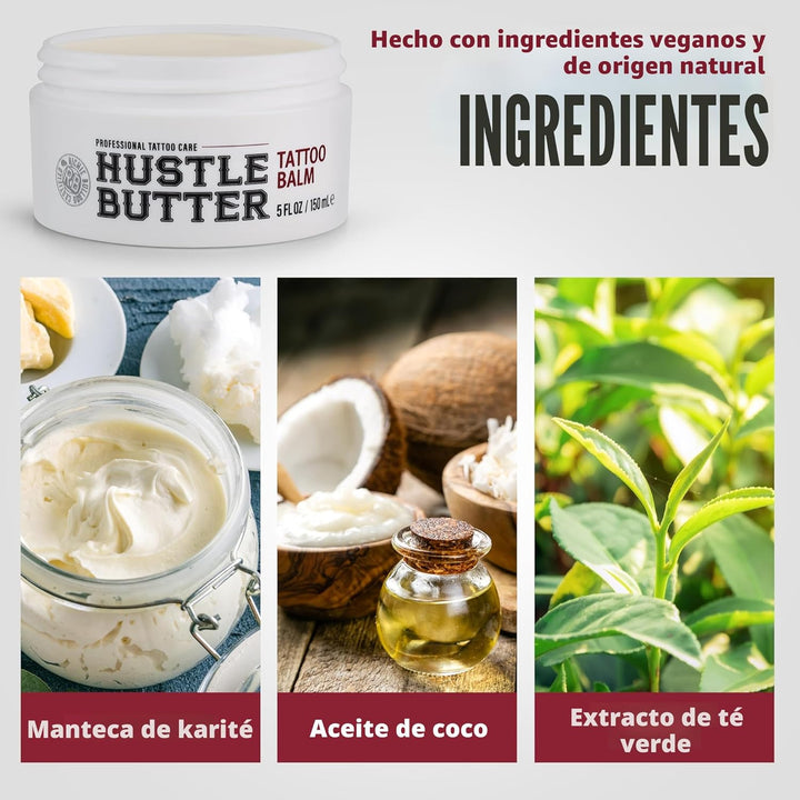 Hustle Butter Tattoo Aftercare - Bálsamo para tatuajes de 5 onzas,...