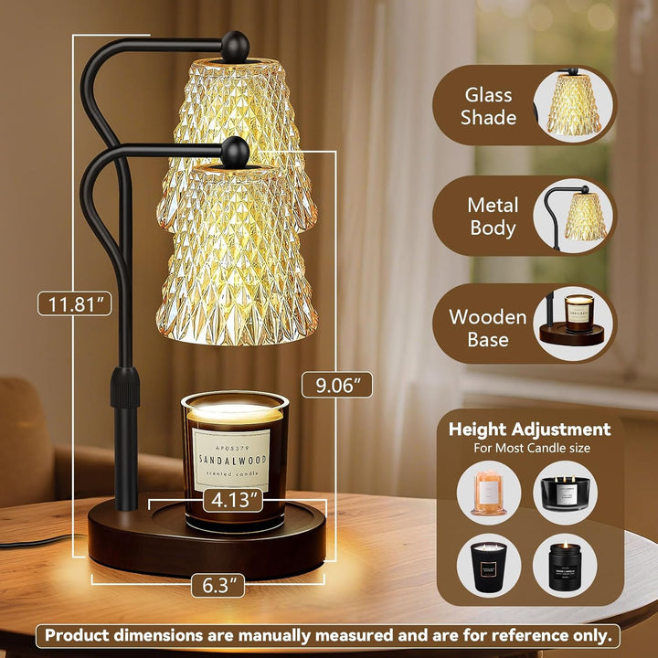 Luxmore Lámpara calentadora de velas con temporizador regulable, re...