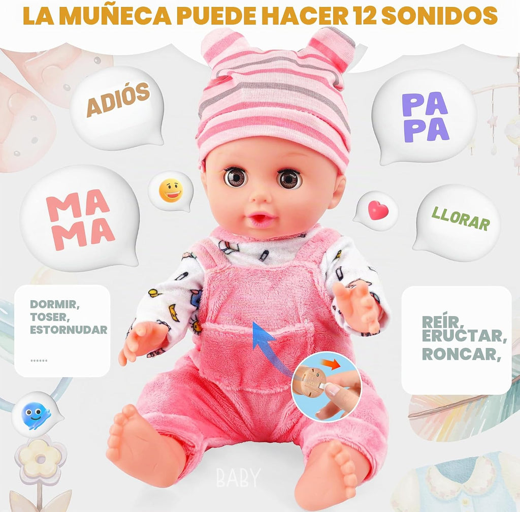 SMILESSKIDDO 14" Baby Doll para Toddler Girls con Dolls Accessiores