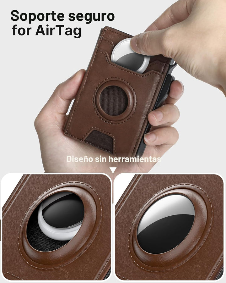 typecase Cartera para Hombre: con bloqueo RFID y clip para dinero,...