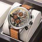 Relojes Casual para Hombre de Lujo con Esfera Grande y Correa de Cuero de Fashion