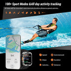 Reloj inteligente militar para hombre (respuesta/hacer llamadas), reloj inteligente de 2.01 pulgadas para Android y iPhone, rastreador de actividad física con linterna/brújula/batería de 100 días/frecuencia cardíaca/sueño/más de 100 modos deportivos (2