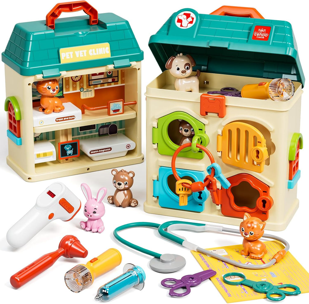 Lehoo Castle Critter Clinic con Key, Juguetes de Juego de Doctor para Niños de 3-5 años