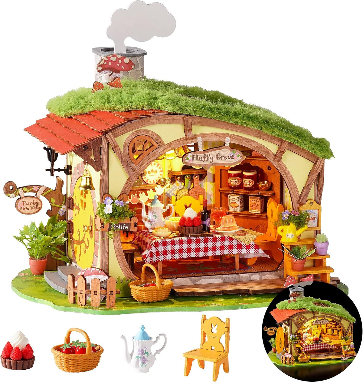 Rolife Kits de casa de hadas en miniatura del bosque de bricolaje, diseño