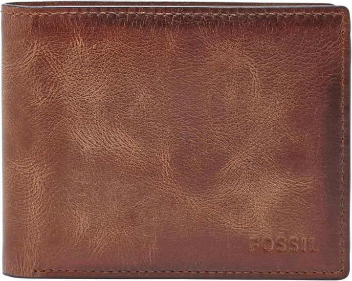 Cartera Fossil para hombre, de piel, plegable, con bloqueo RFID y v...