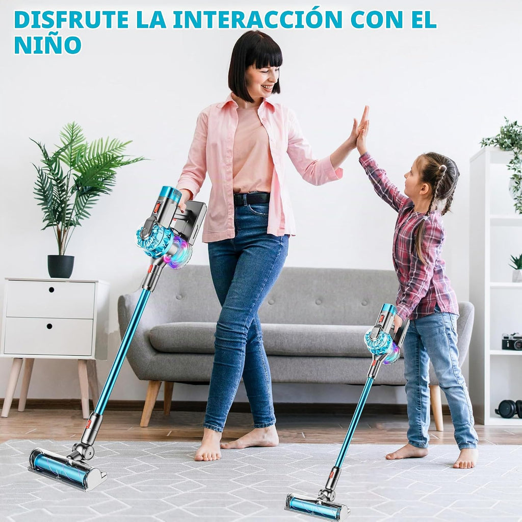 4-en-1 Kids Toy Vacuum Cleaner para Pretend Play (Cyan)