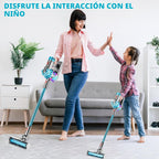 4-en-1 Kids Toy Vacuum Cleaner para Pretend Play (Cyan)