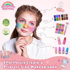 Kit de maquillaje de 59 piezas para niña, estuche de maquillaje lavable