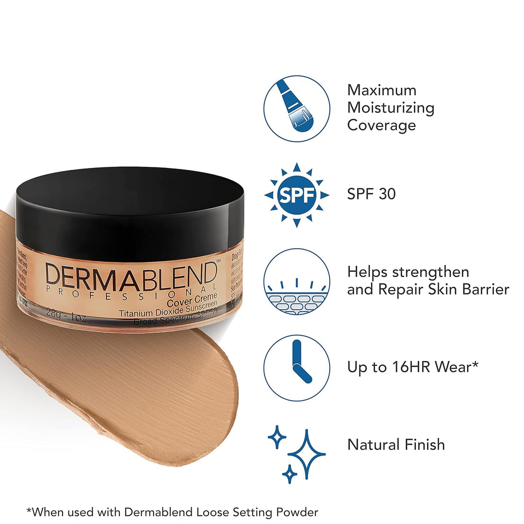 Dermablend Cover Crème - Base de maquillaje de cobertura completa,...