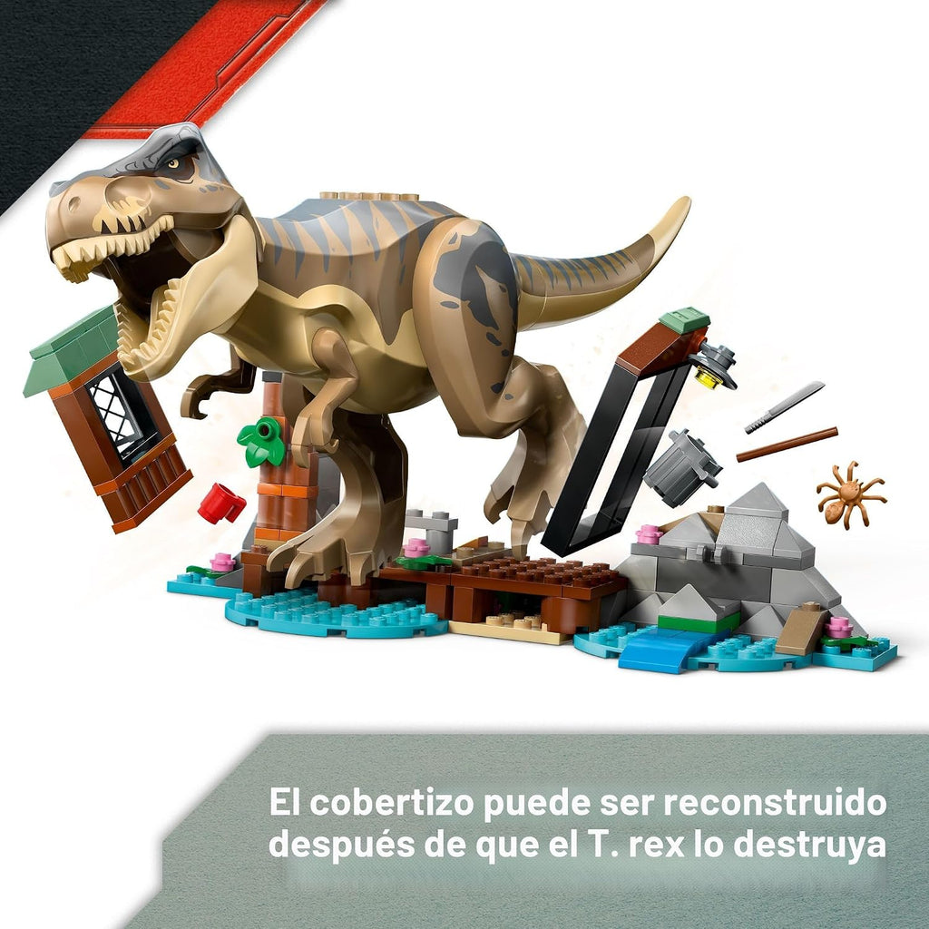 LEGO Jurassic World T. rex River Escape - Juguete de dinosaurio para niños, niños y niñas, de 5 a 7 años - Minifiguras de barco de juguete Jurassic World, regalo creativo de dinosaurio para fanáticos de las películas - 76975