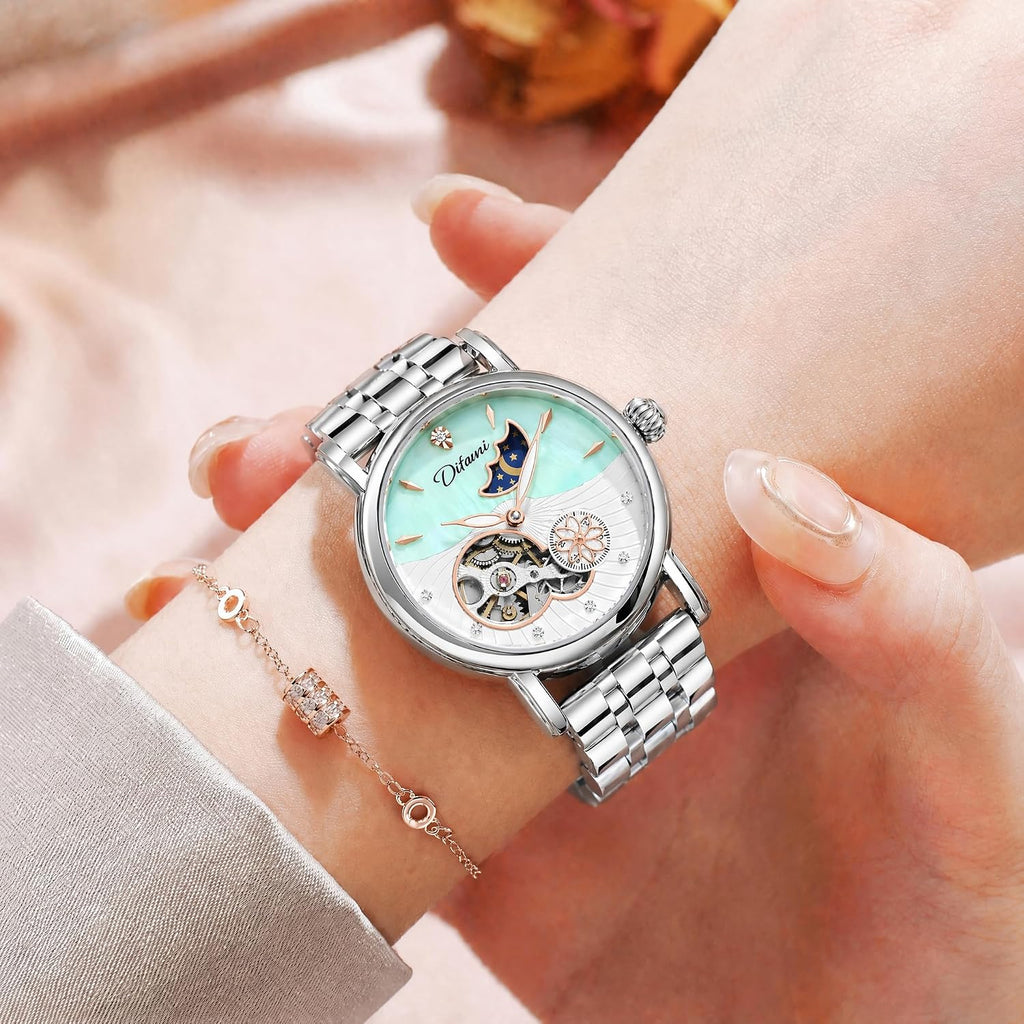 Vetra Relojes automáticos para mujer, reloj de pulsera de lujo con esfera