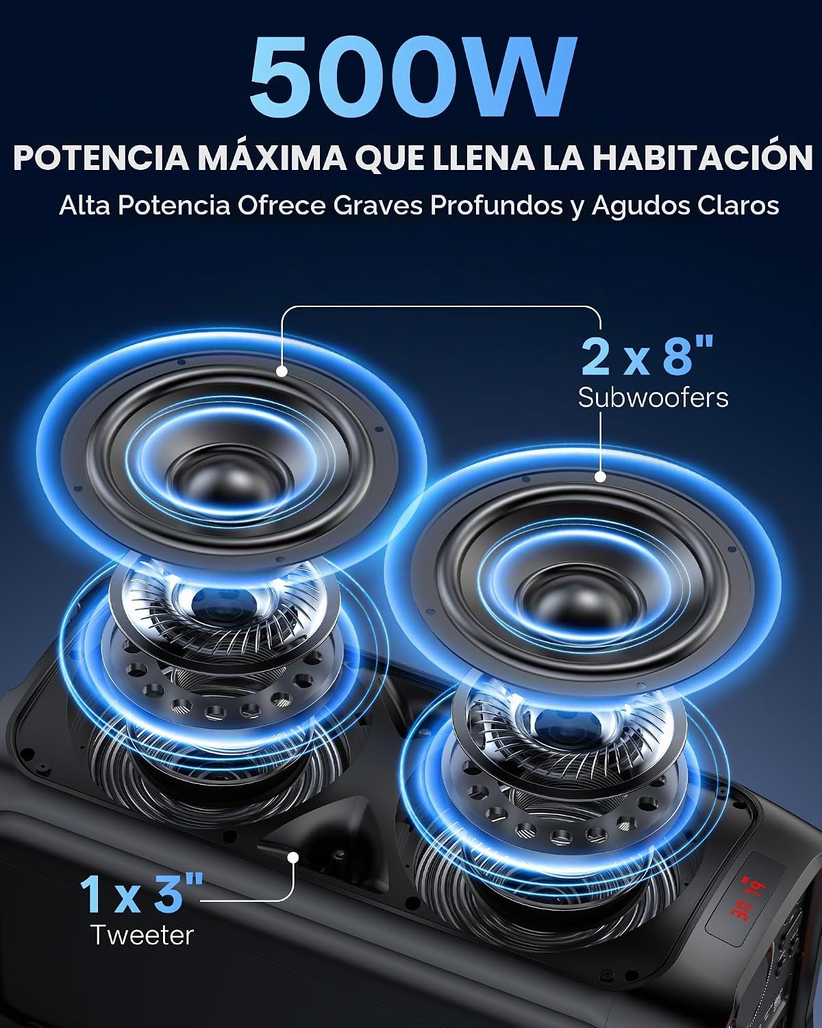 Máquina de karaoke para adultos, altavoz Bluetooth de 500 W con subwoofer