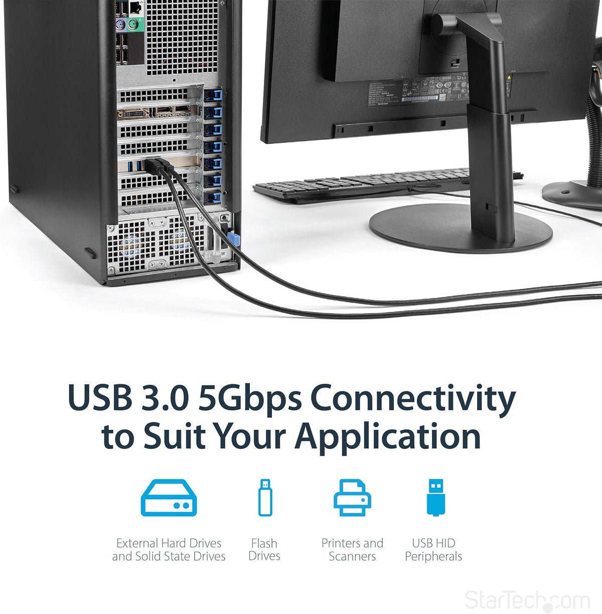 StarTech - Tarjeta PCIe USB de 4 puertos de 5 Gbps, 4 controladores...