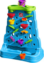 Step2 Pared de descubrimiento de cascada, mesa sensorial de doble cara para actividades de agua y arena, juguetes de verano al aire libre, accesorios de juguete de 13 piezas, para niños pequeños de