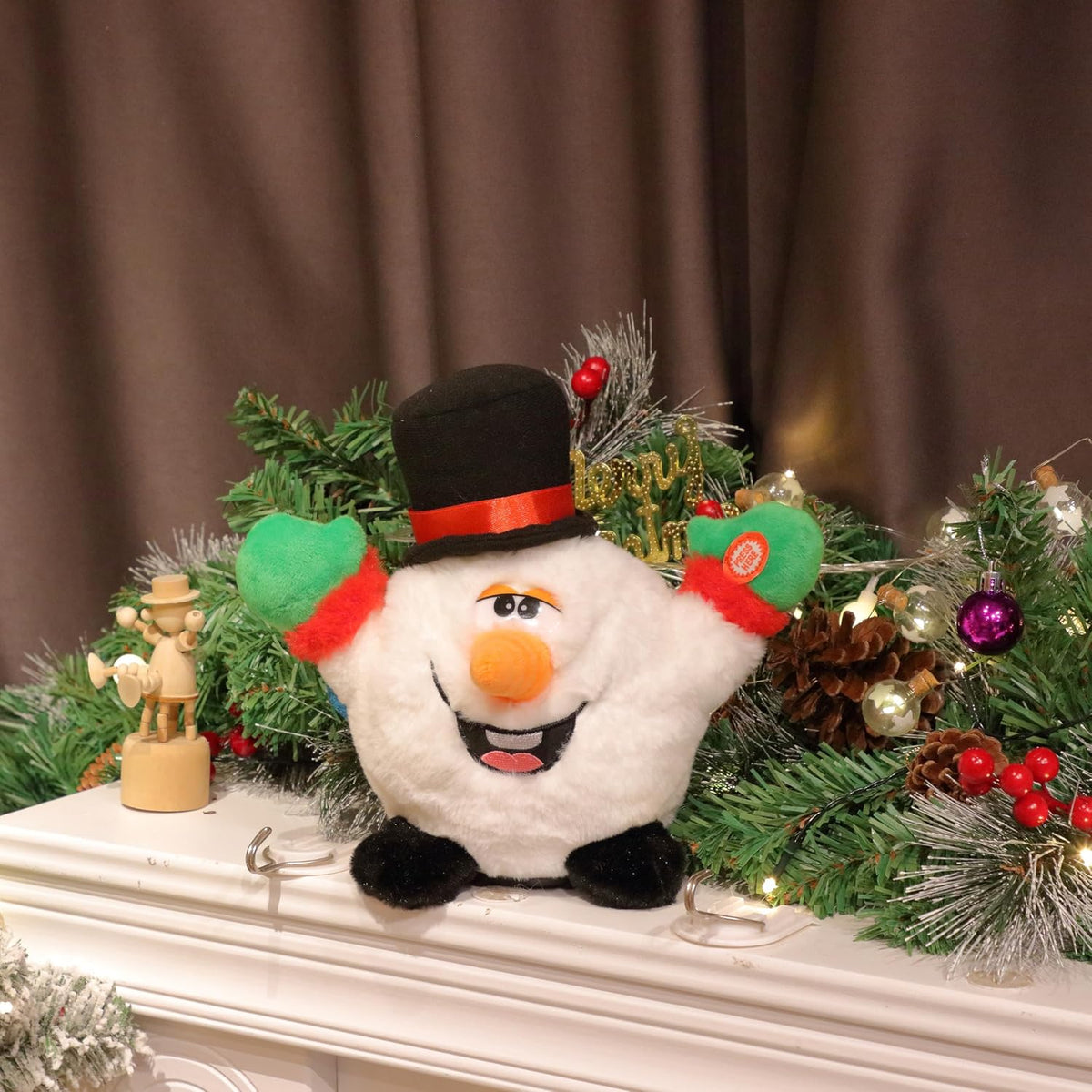 Hopearl Juguete interactivo de Navidad que canta, baila, muñeco de nieve, muñeco de nieve, juguete de peluche animado, regalo para niños pequeños, niños y niñas, 11 pulgadas
