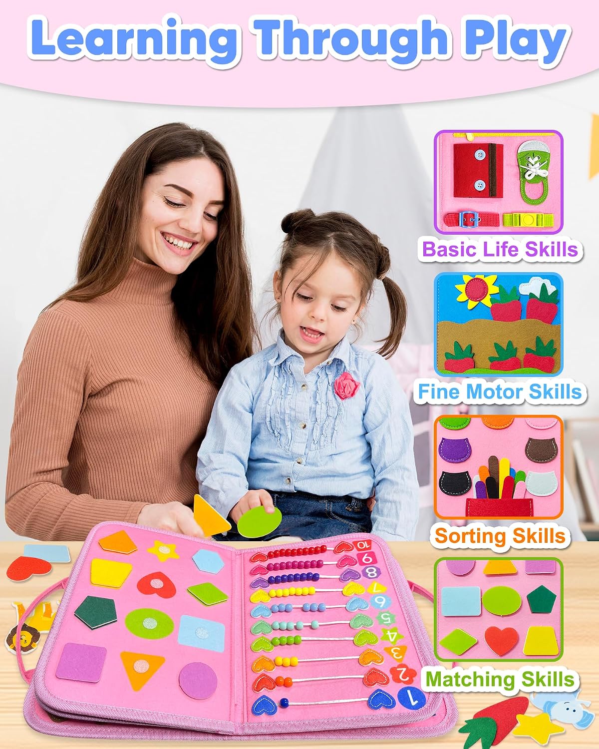 Tablero ocupado Montessori Juguetes para niñas pequeñas, regalo de