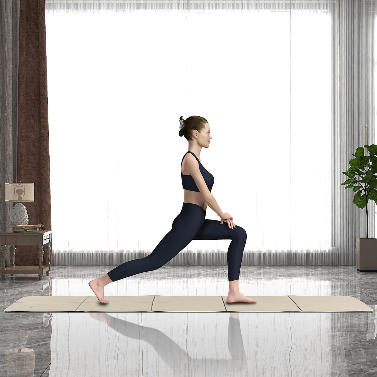 Readaeer Esterilla de Yoga Bicolor - 72"x24"x0.24" (6mm), Esterilla de Ejercicio Antideslizante TPE
