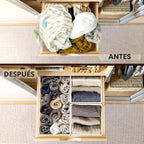 Simple Houseware Organizador de cajones plegables, juego de 12, color beige