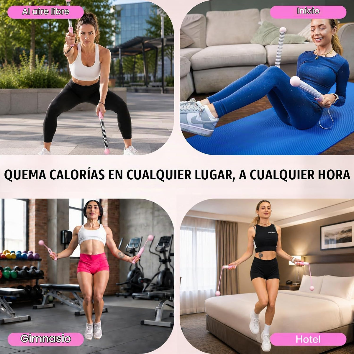 Cuerdas de batalla inalámbricas, cuerda de saltar sin cuerda con peso