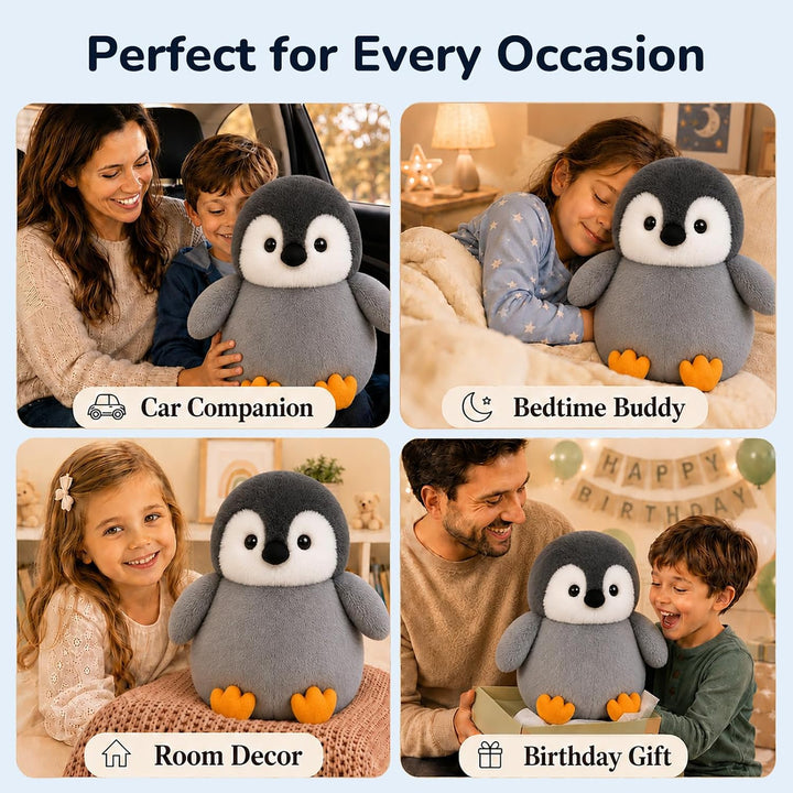 YIIQUWEN Juguete de peluche de pingüino, mamá pingüino con 4 pequeñ...