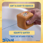 Disney Stitch - Juego de 25 piezas con forma de cubo de espuma para niños pequeños, juguetes de baño de espuma y juego de chorros de agua