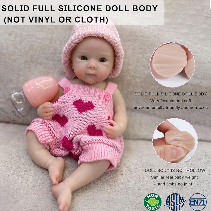 Gileutay Muñeca reborn de bebé de 12 pulgadas, de silicona completa...