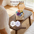 Juego de 7 cristales curativos de chakras con tarjetas guía