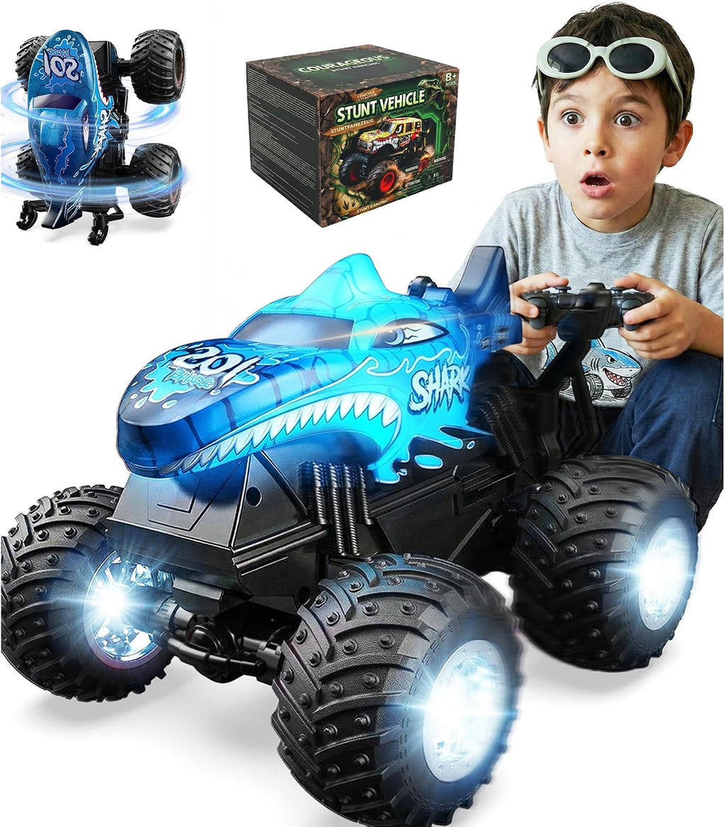 BEZGAR 1:20 Monster Truck Toys, 360 ° Stunt RC Cars con música y luz