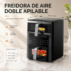 Freidora de aire vertical de doble cesta de 13 cuartos con acabado