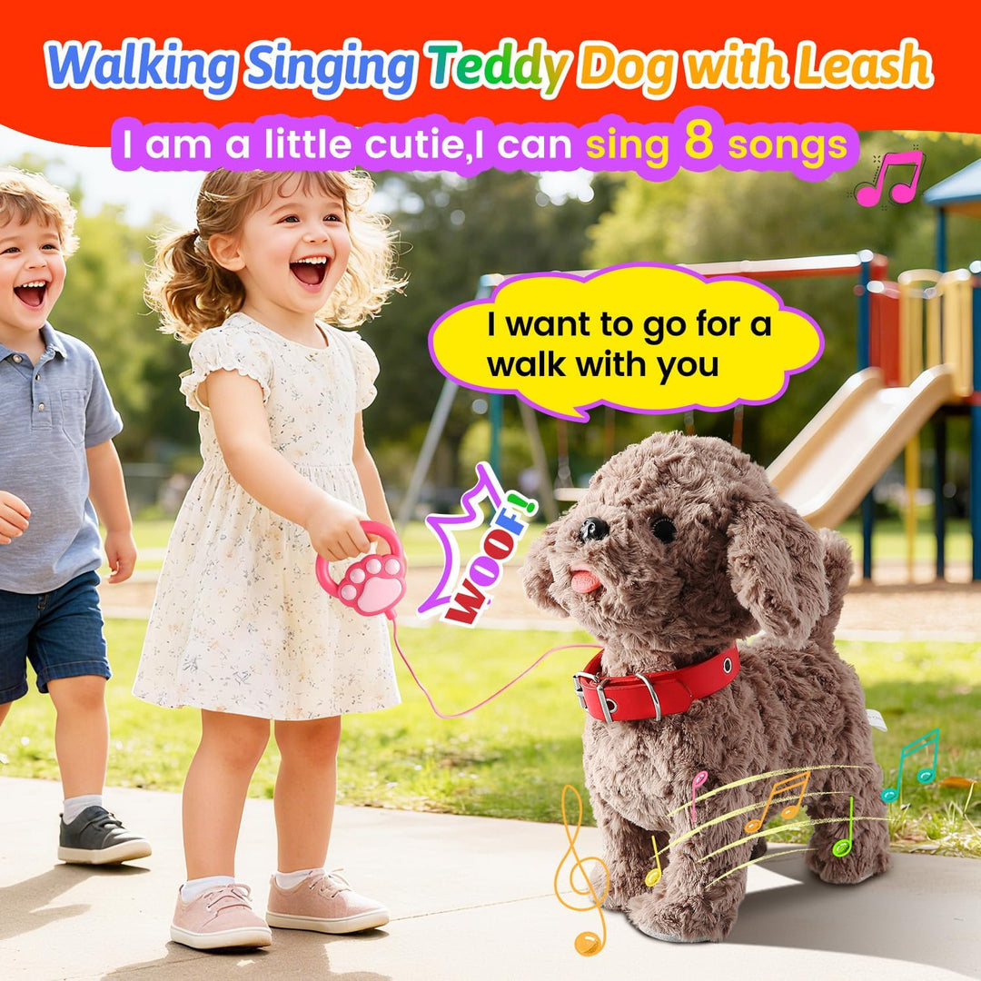 Juego de juguetes de peluche para perros que cantan, repite lo que...