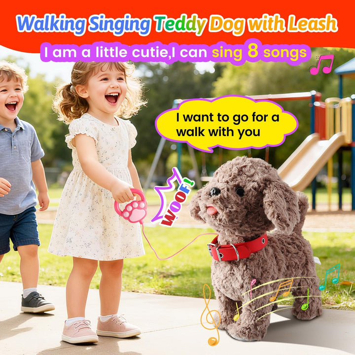 Juego de juguetes de peluche para perros que cantan, repite lo que...