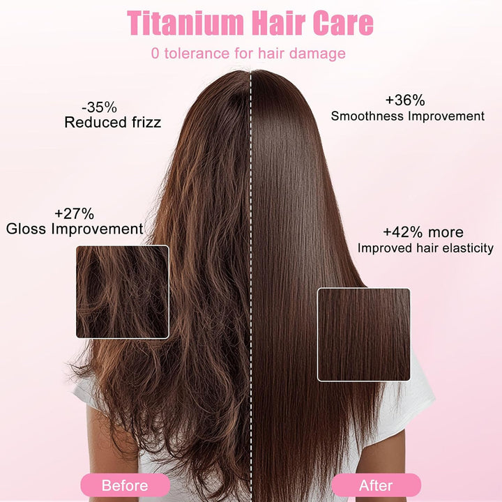 HUAJUN Mini plancha de pelo de titanio de viaje inalámbrico | Carca...