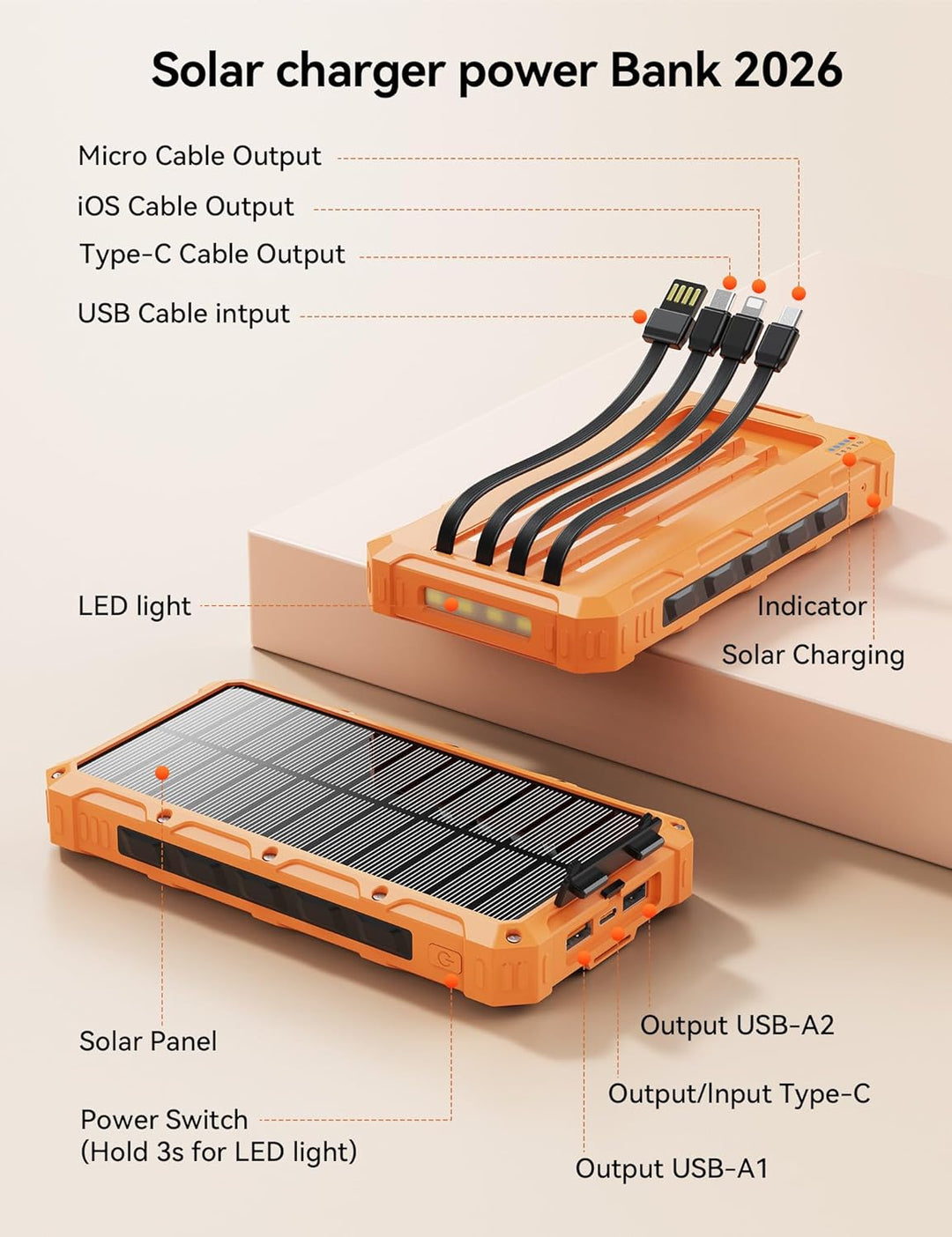 Cargador solar-banco de energía \u2013 Cargador de batería solar de...