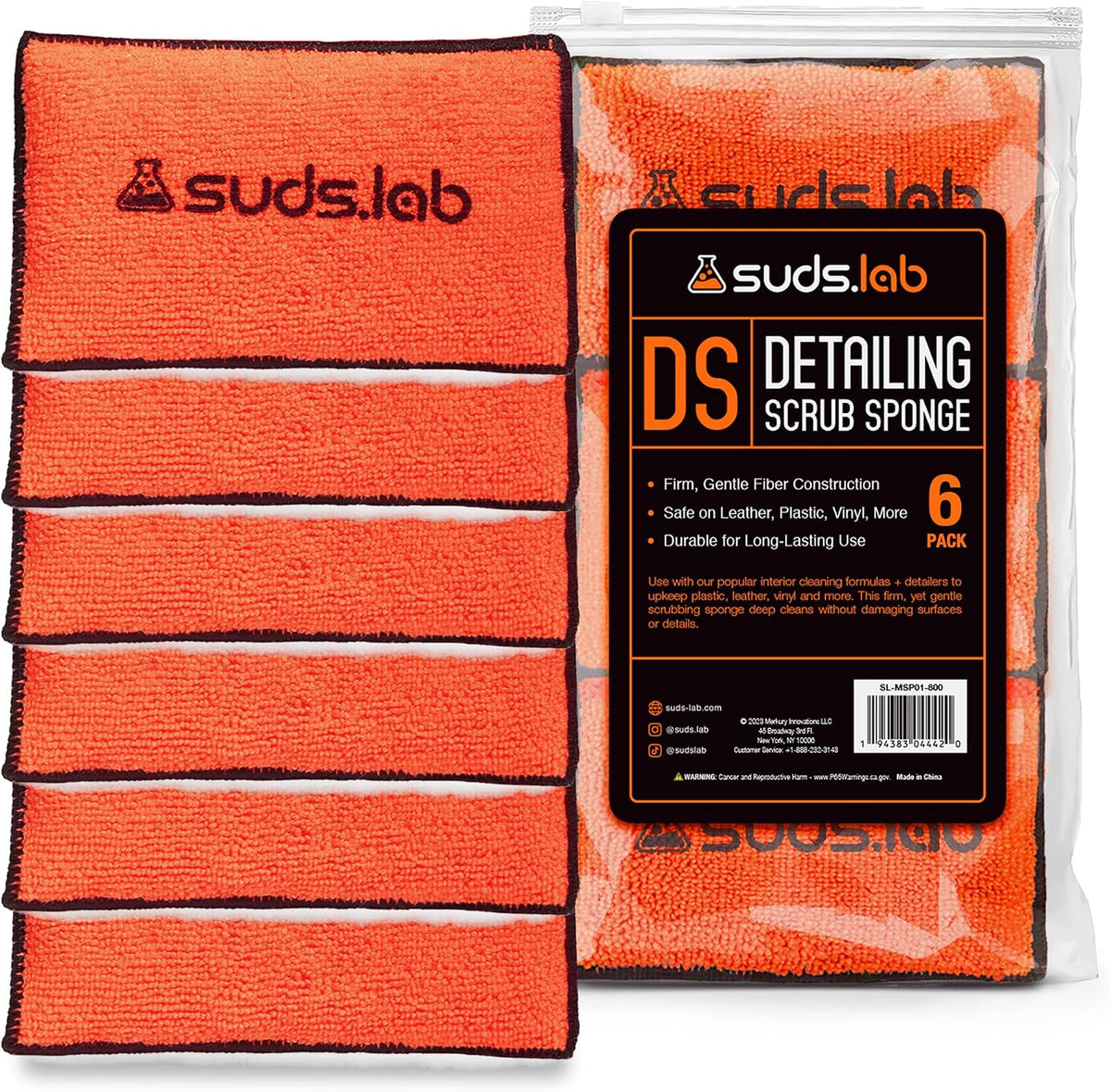 Suds Lab DS - Esponja exfoliante para detalles, almohadilla de microfibra