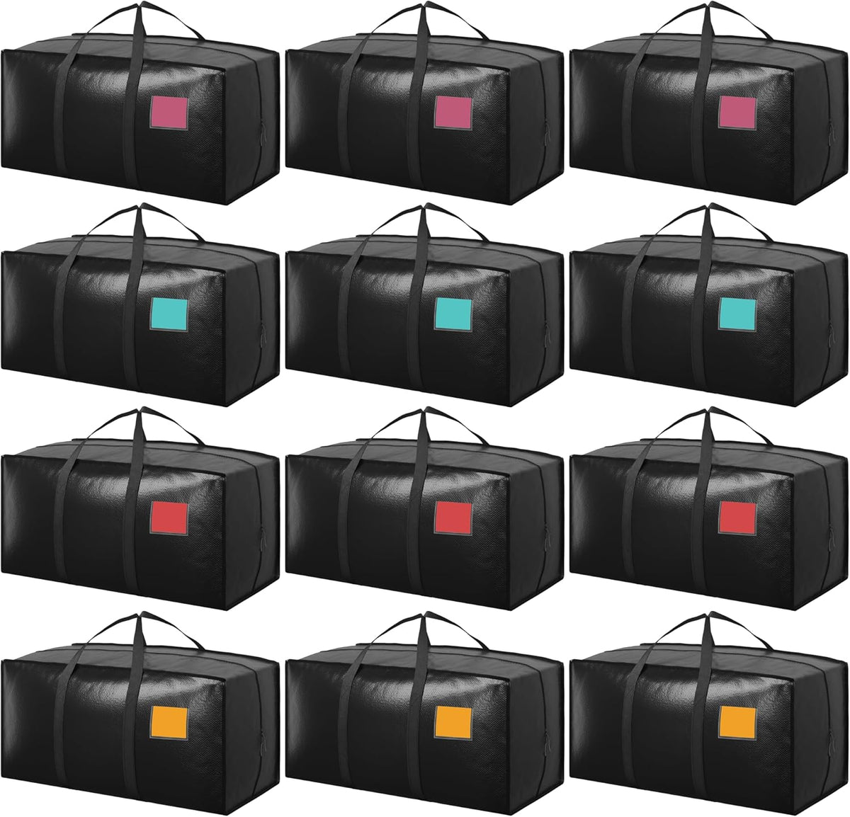 12 unidades de bolsas de almacenamiento extragrandes y resistentes para mudanzas con cremalleras reforzadas y asas anchas, cubos de embalaje para ropa resistentes a la humedad, para dormitorios