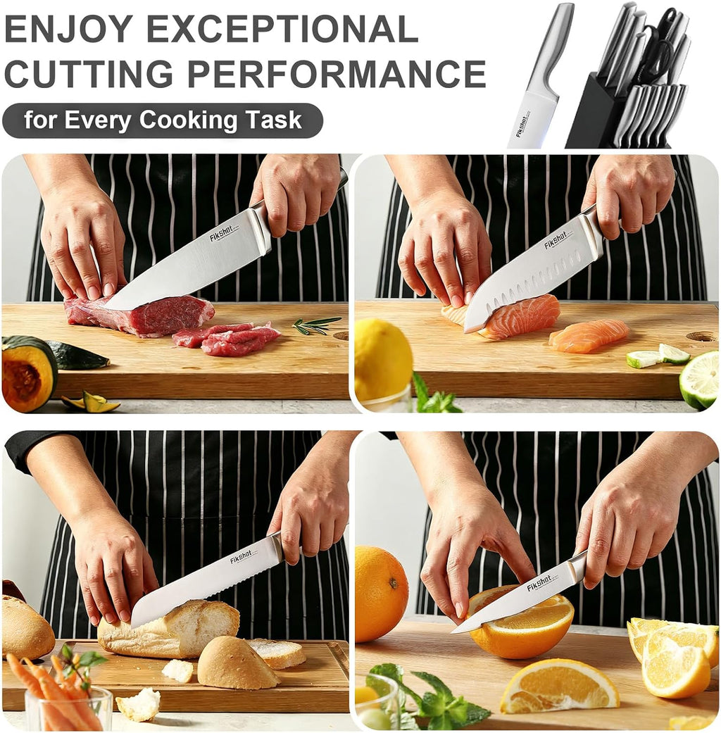 Juego de cuchillos de cocina, cuchillos de cocina alemanes de acero inoxidable