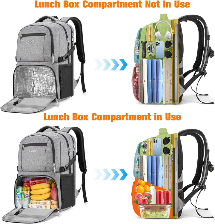 Velaybor Mochila de almuerzo aislada para laptop de 17 pulgadas, mo...