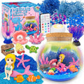 7july Terrario de sirena Kit de manualidades para niños - Luz nocturna LED y control remoto, regalo de cumpleaños de sirena para niñas de 5 6 7 8 9 10 11 12 años