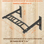 Barra de Dominadas de Montaje en Pared Upgrade, Barra de Dominadas Multiagarre de Alta Resistencia para Entrenamiento de Fuerza, Capacidad de 600 lbs, Construcción en Acero Duradera, Perfecta para Entrenamientos en Casa y Garaje